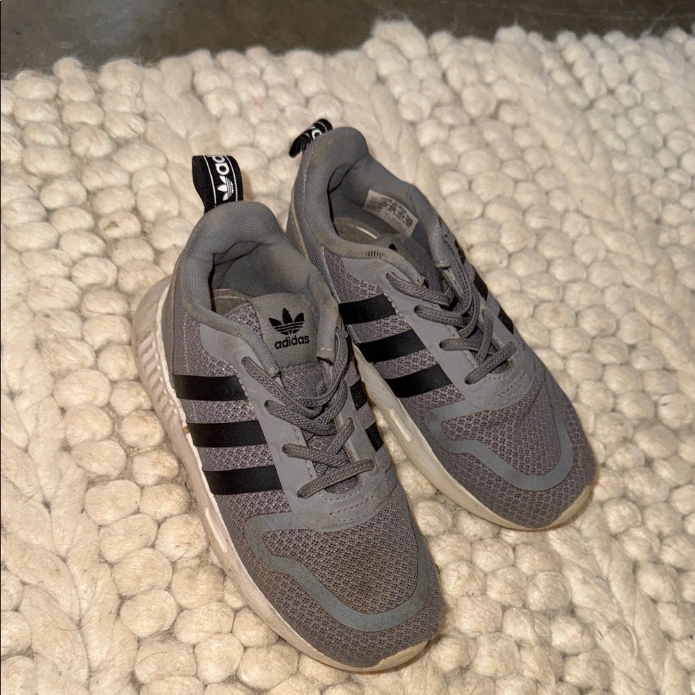 Adidas Gray and Black Athletic Shoes kids 9K